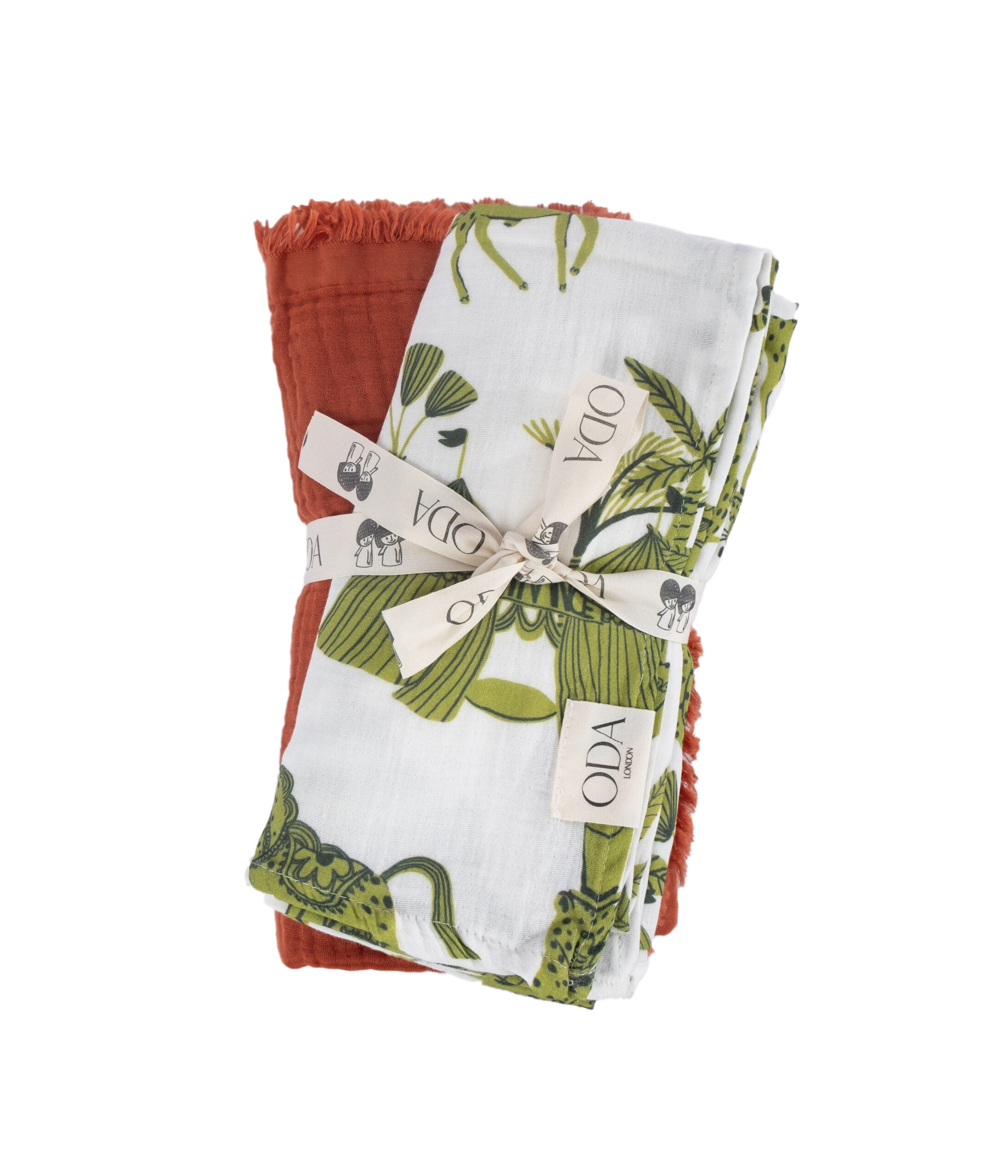 Cuddle Duo Green Muslin Blanket Set