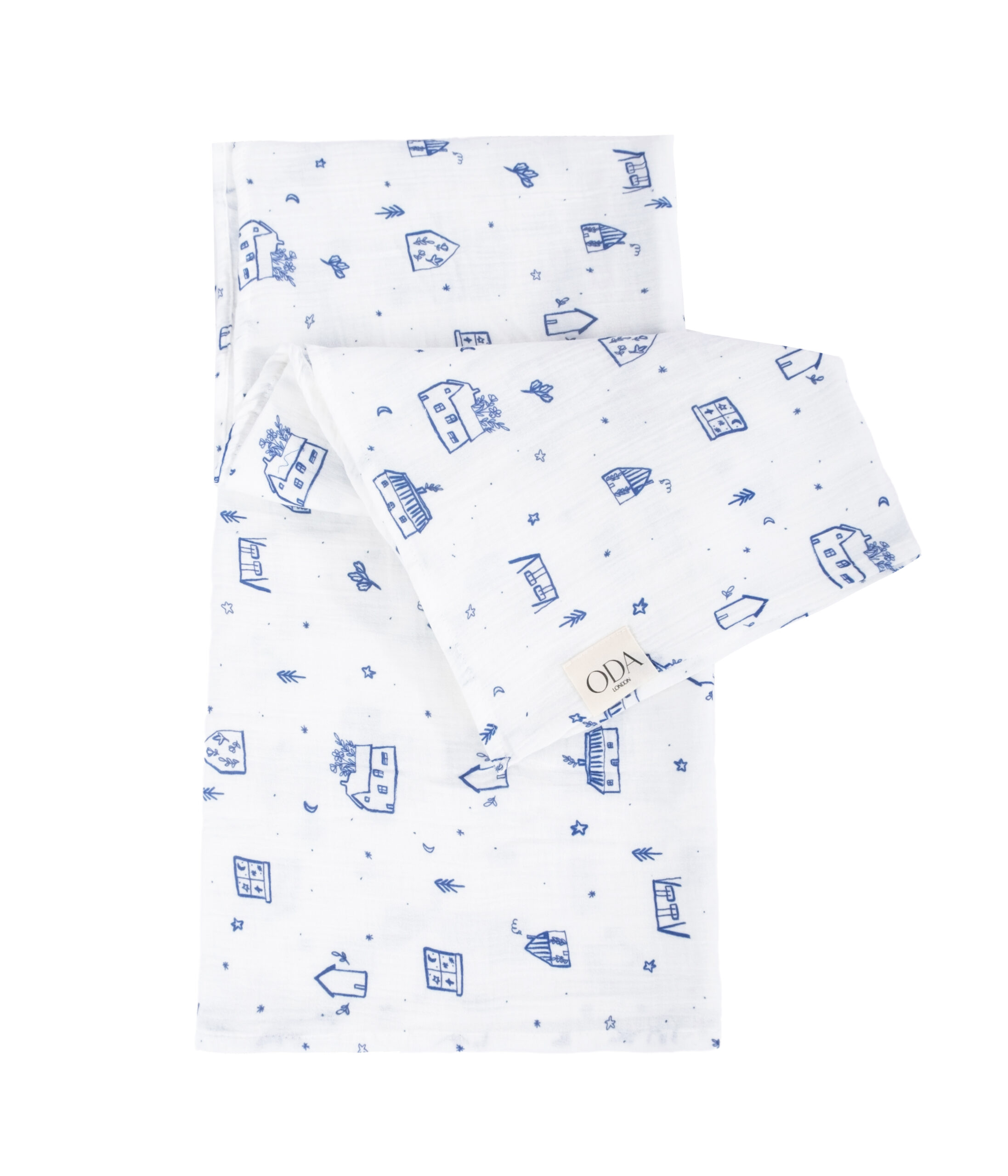 Cuddle Duo Blue Muslin Blanket Set - Image 3